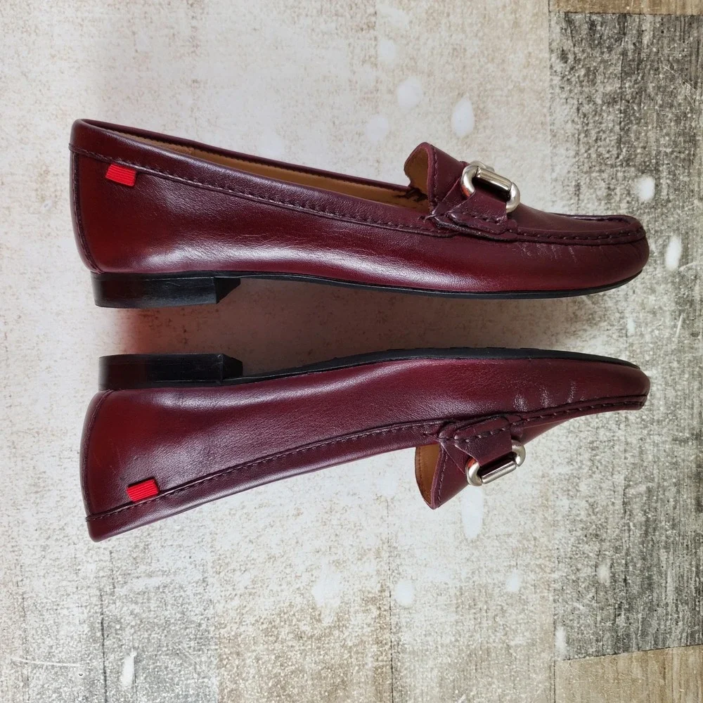 Marc Joseph New York Grand Street Womens Loafer Shoes Sz 6 Burgundy Leather